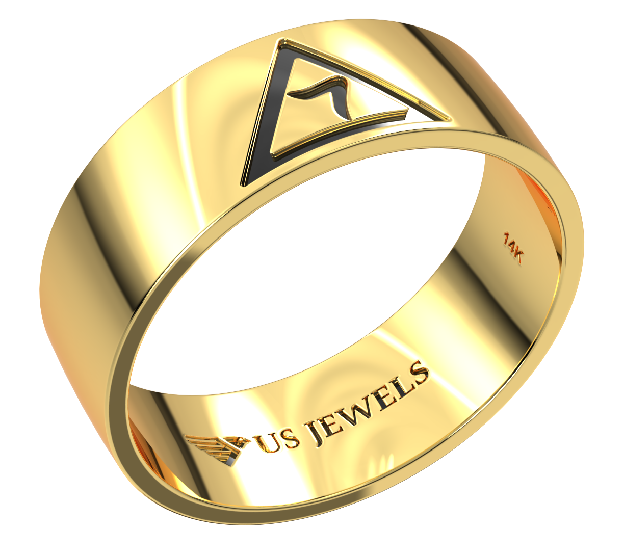 Customizable 14k White or Yellow Gold Scottish Rite 14th Degree Yod Masonic Ring