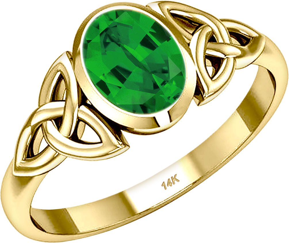 May Birthstone Ring Trinity Emerald Birthstone Ring