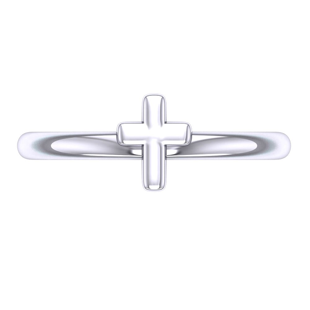 Ladies 925 Sterling Silver or Two Tone Cross Ring - US Jewels