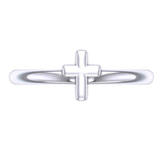 Ladies 925 Sterling Silver or Two Tone Cross Ring - US Jewels