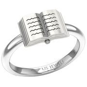 Ladies 925 Sterling Silver or Two Tone Holy Bible Ring - US Jewels