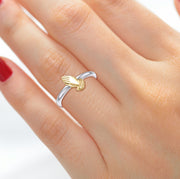 Ladies 925 Sterling Silver or Two Tone Jesus Praying Hands Ring - US Jewels