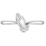 Ladies 925 Sterling Silver or Two Tone Jesus Praying Hands Ring - US Jewels