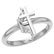 Ladies 925 Sterling Silver or Two Tone Methodist Cross Ring - US Jewels