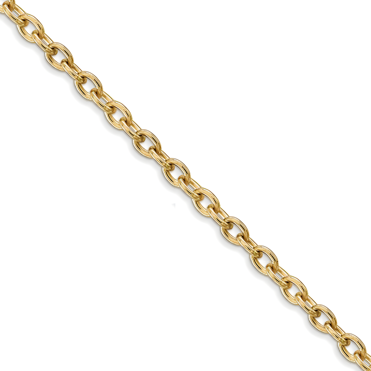 Solid 14K Yellow Gold Cable Chain Necklace 3.2mm