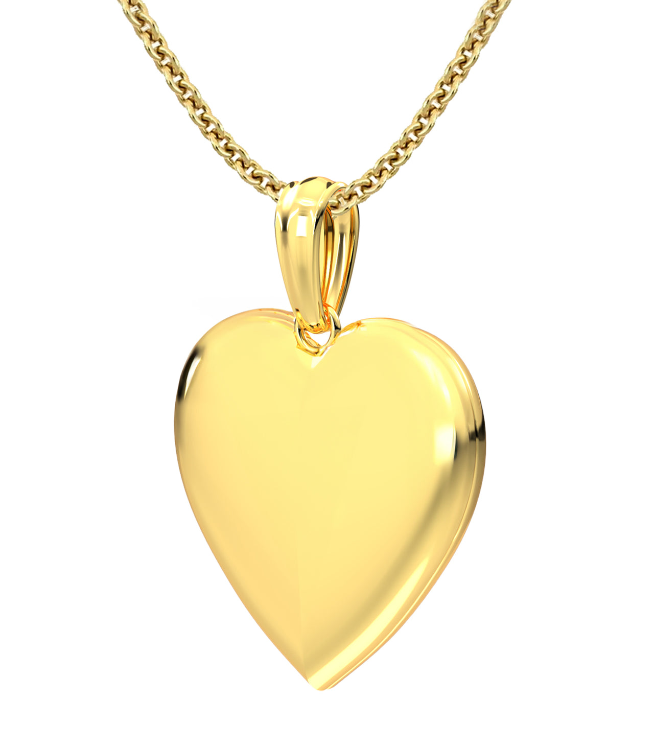 Engravable Personalized Ladies 14k Yellow Gold Polished Heart 2 Photo Locket Pendant Necklace, 20mm