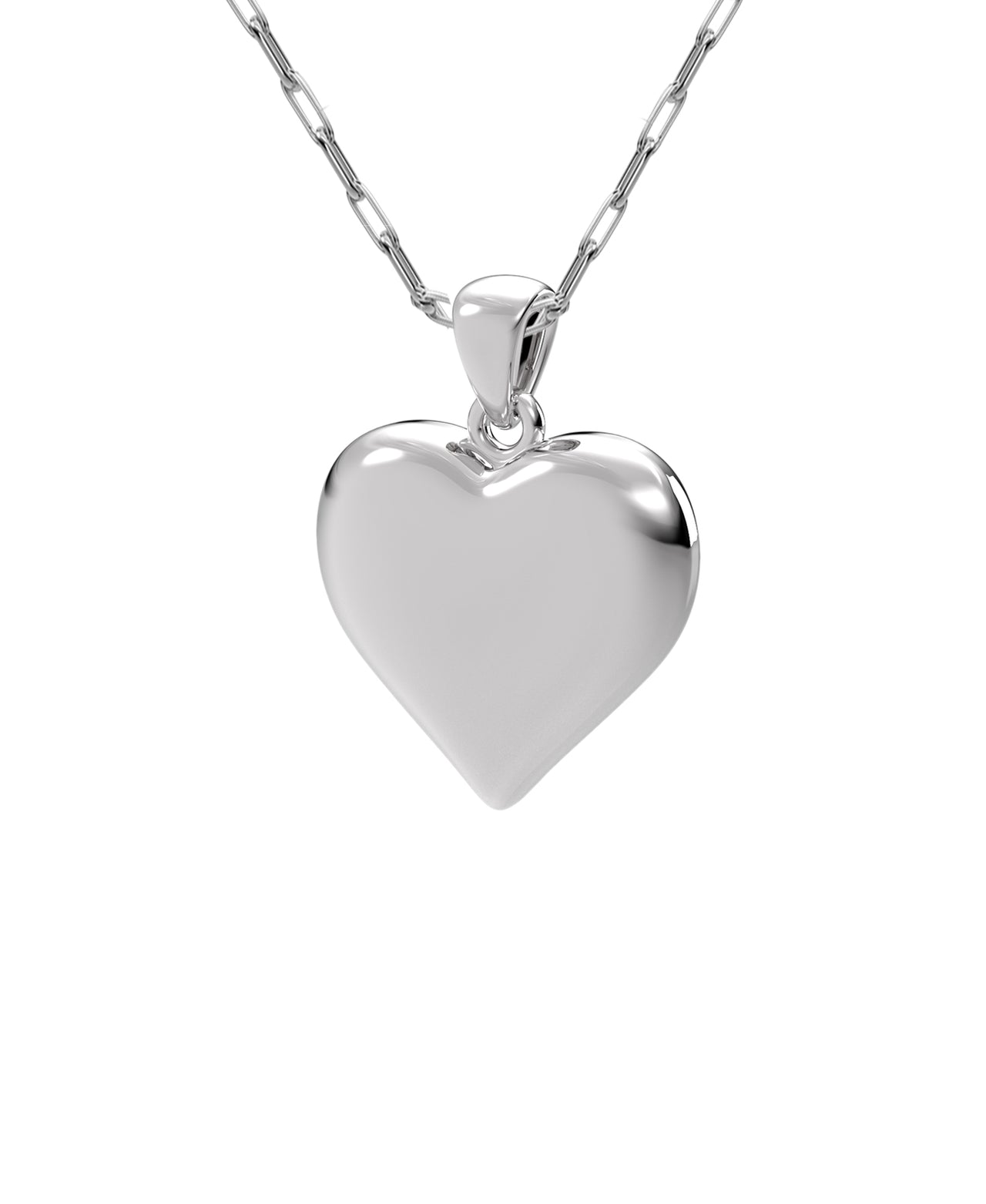 Small Petite Ladies Sterling Silver Heart Pendant Necklace, 15mm