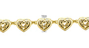 10k or 14k Gold Irish Celtic Heart Love Knot Link Bracelet - US Jewels