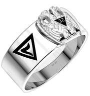 14k White or Yellow Gold Scottish Rite 32nd Degree Masonic Ring - US Jewels
