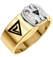 14k White or Yellow Gold Scottish Rite 32nd Degree Masonic Ring - US Jewels