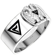 14k White or Yellow Gold Scottish Rite 32nd Degree Masonic Ring - US Jewels