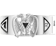 14k White or Yellow Gold Scottish Rite 32nd Degree Masonic Ring - US Jewels