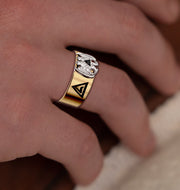 14k White or Yellow Gold Scottish Rite 32nd Degree Masonic Ring - US Jewels