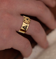 14k White or Yellow Gold Scottish Rite 32nd Degree Masonic Ring - US Jewels