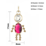 14k Yellow Gold Birthstone Boy or Girl Kids Child Pendant Charm Necklace - US Jewels