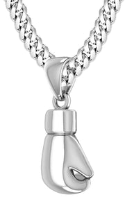 32mm 3D 925 Sterling Silver Boxing Glove Pendant Necklace, 22g - US Jewels