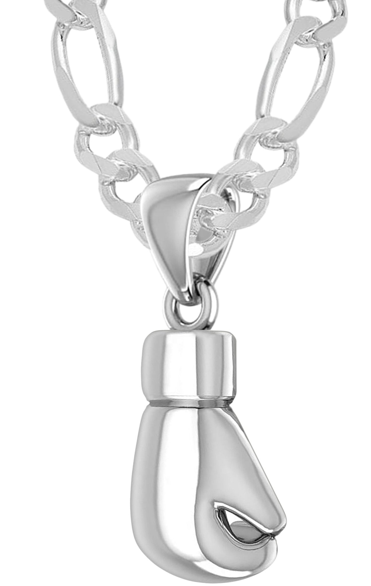32mm 3D 925 Sterling Silver Boxing Glove Pendant Necklace, 22g - US Jewels