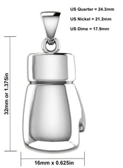 32mm 3D 925 Sterling Silver Boxing Glove Pendant Necklace, 22g - US Jewels