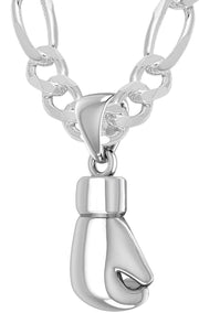 32mm 3D 925 Sterling Silver Boxing Glove Pendant Necklace, 22g - US Jewels
