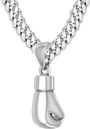 32mm 3D 925 Sterling Silver Boxing Glove Pendant Necklace, 22g - US Jewels