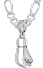 32mm 3D 925 Sterling Silver Boxing Glove Pendant Necklace, 22g - US Jewels