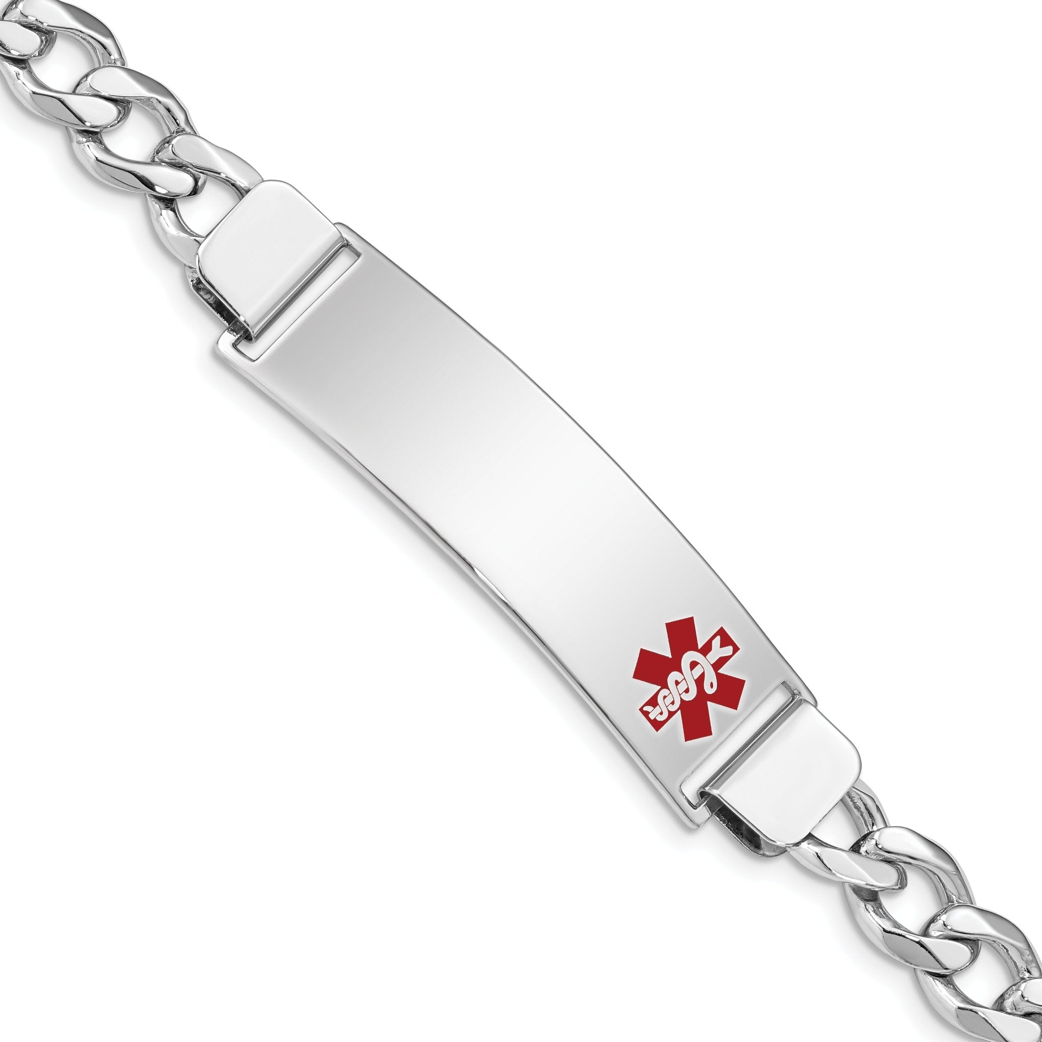 Medical ID - Stainless Steel Heart Link Charm Bracelet