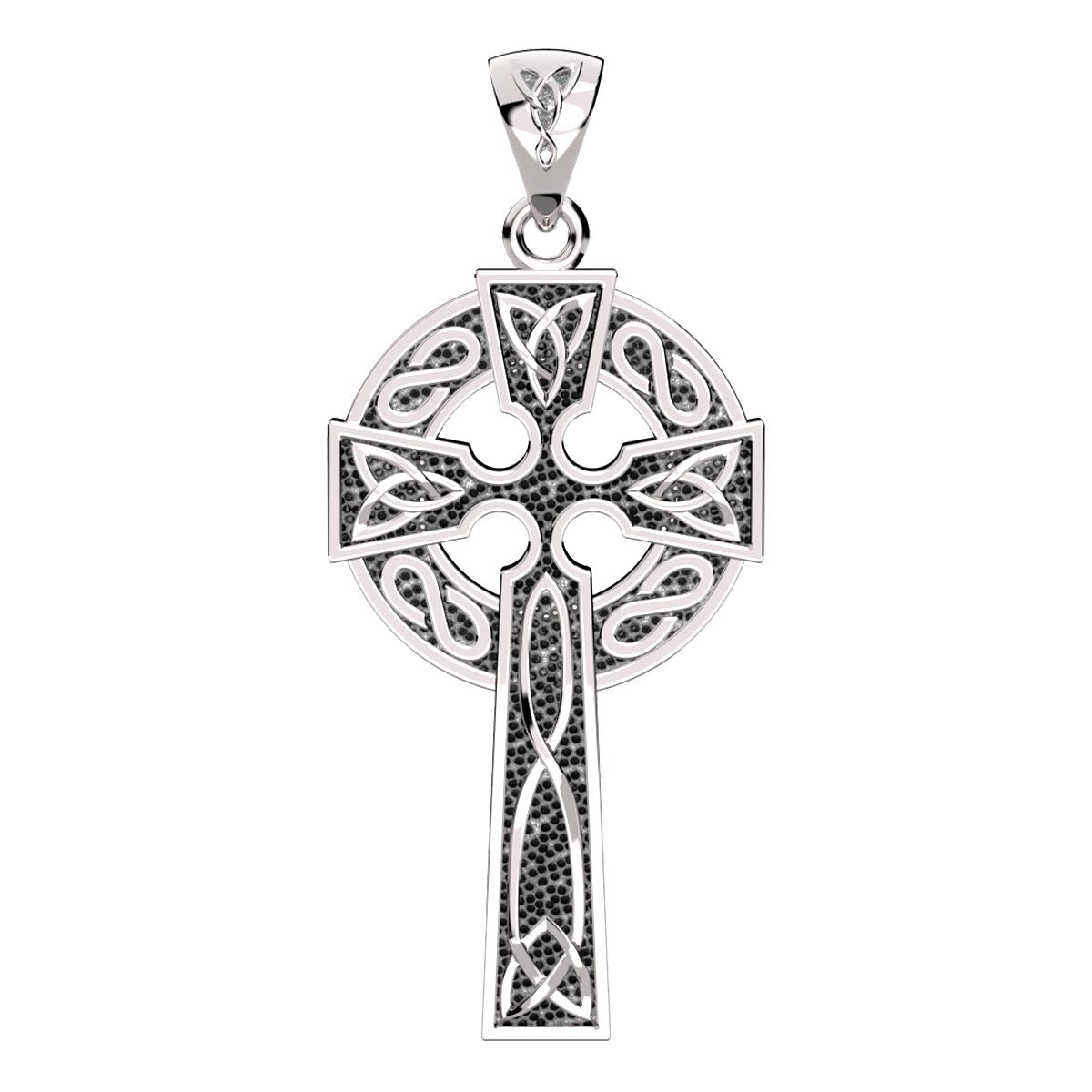 925 Sterling Silver 1.625in Irish Celtic Knot Cross Pendant Necklace, Antique Finish - US Jewels