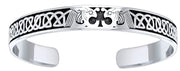 925 Sterling Silver 8in Celtic Knot Dragon Cuff Bracelet - US Jewels