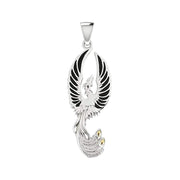 925 Sterling Silver Flying Phoenix Charm Pendant Necklace - US Jewels