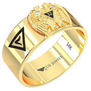 Customizable 14k White or Yellow Gold Scottish Rite 32nd Degree Masonic Ring - US Jewels