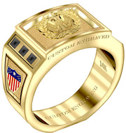 Customizable 8mm Solid Back 14k Gold Army Warrant Officer Ring - US Jewels