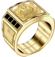 Customizable Solid Back 14k Gold Army Warrant Officer Ring - US Jewels