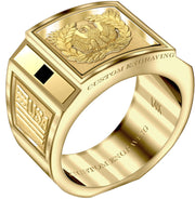 Customizable Solid Back 14k Gold Army Warrant Officer Ring - US Jewels