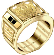 Customizable Solid Back 14k Gold Army Warrant Officer Ring - US Jewels