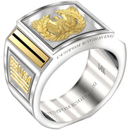 Customizable Solid Back 14k Gold Army Warrant Officer Ring - US Jewels