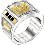 Customizable Solid Back 14k Gold Army Warrant Officer Ring - US Jewels