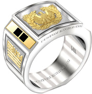 Customizable Solid Back 14k Gold Army Warrant Officer Ring - US Jewels
