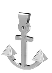 Extra Large Heavy Men's 925 Sterling Silver Nautical Boat Anchor Pendant Necklace, 50mm - US Jewels