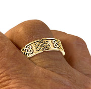 Ladies 10K or 14K Gold Irish Celtic Endless or Love Knot Wedding Ring Band - US Jewels