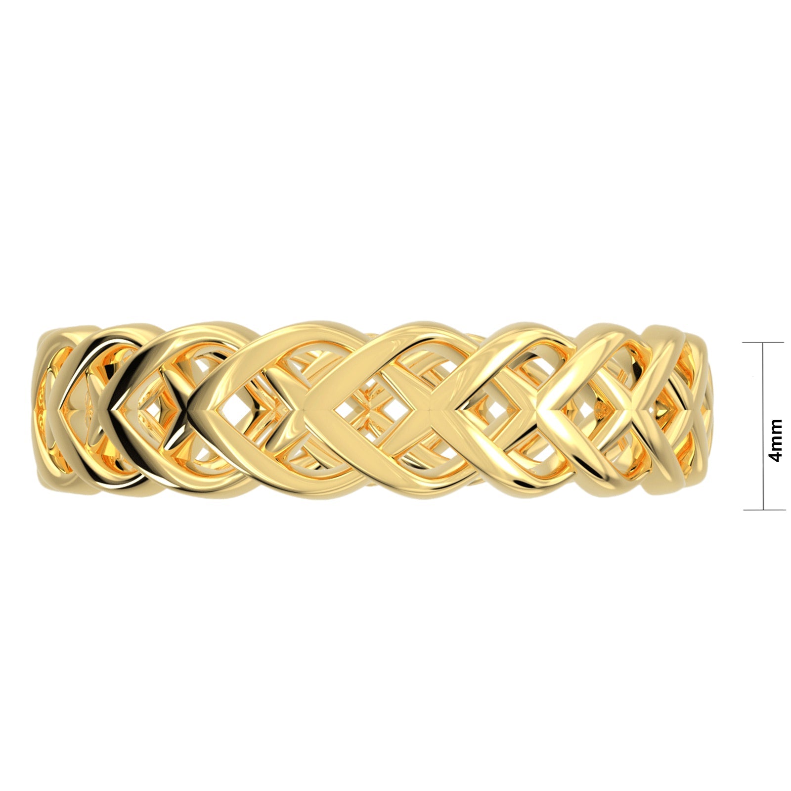 Ladies 10K or 14K Gold Irish Celtic Endless or Love Knot Wedding Ring Band, 4mm - US Jewels