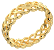 Ladies 10K or 14K Gold Irish Celtic Endless or Love Knot Wedding Ring Band, 4mm - US Jewels