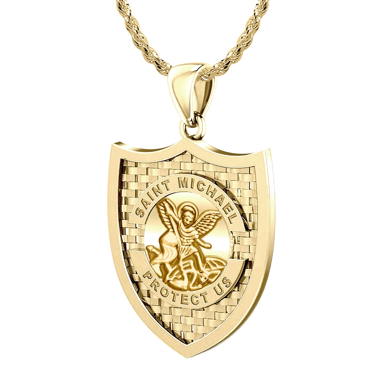 St michael hot sale medallion gold