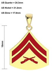 Ladies 10k or 14k Yellow or White Gold Corporal US Marine Corps Pendant - US Jewels