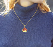 Ladies 10k or 14k Yellow or White Gold Corporal US Marine Corps Pendant - US Jewels