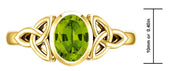 Ladies 10ky or 14ky Gold Irish Celtic Trinity Genuine Peridot August Birthstone Ring - US Jewels