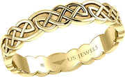 Ladies 14K Yellow Gold Celtic Love Knot Ring - US Jewels
