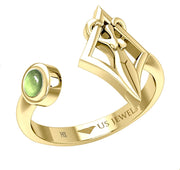 Ladies 14K Yellow Gold Gemstone Goddess Ring - US Jewels