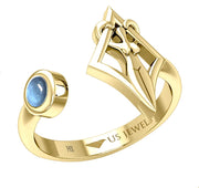 Ladies 14K Yellow Gold Gemstone Goddess Ring - US Jewels