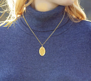 Ladies 14K Yellow Gold Saint Christopher Polished Finish Solid Pendant Necklace, 18mm - US Jewels