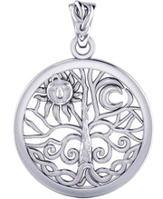 Ladies 925 Sterling Silver 17mm Tree of Life Pendant Necklace - US Jewels